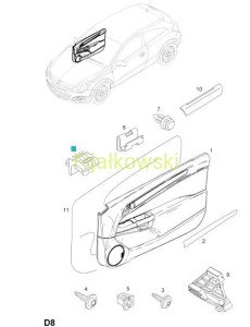 ELEMENT KĄTOWY USTALAJĄCY, WYKOŃCZENIE DO DRZWI