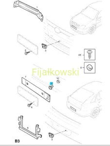 ELEMENT DYSTANSUJĄCY, MOCOWANIE TABLICY REJESTRACYJNEJ