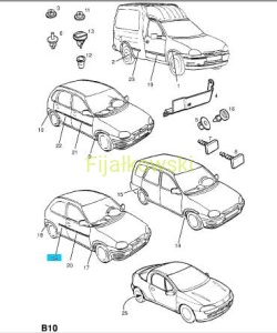 listwa ochronna błotnika prawego  CORSA-B 3D
