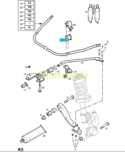 łożysko wałek stabilizatora przód (21.5MM ŚR.WEW.) - CORSA B TIGRA A