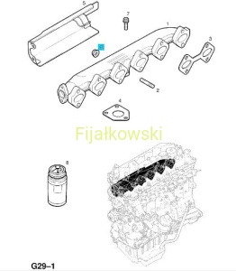 NAKRĘTKA, M8, KOLEKTOR WYDECHOWY DO GŁOWICY CYLINDRÓW