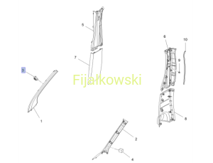 SPINKA TAPICERKI SŁUPKA A - VIVARO B