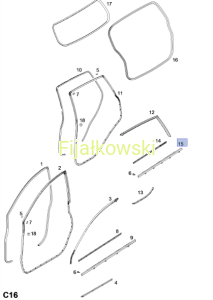 USZCZELNIENIE OTWORU SZYBY DRZWI TYLNYCH - ZEWNĘTRZNY