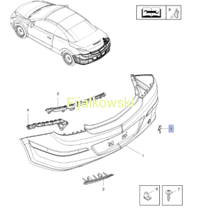 ZAŚLEPKA UCHA HOLOWNICZEGO - OPEL ASTRA H