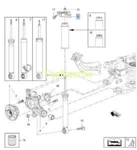 PODUSZKA KOLUMNY MCPHERSONA - PRAWY TYŁ - OPEL INSIGNIA 