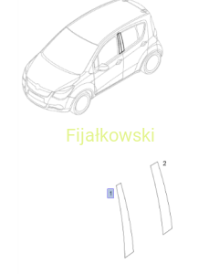 OZDOBNY PAS SŁUPKA B - OPEL AGILA B