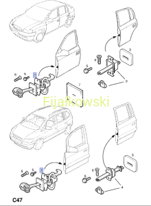 OGRANICZNIK DRZWI - OPEL ASTRA G / ZAFIRA A