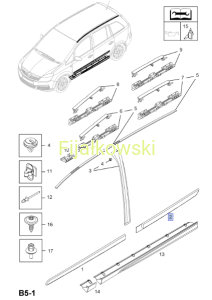 LISTWA OCHRONNA DRZWI (PRAWY-TYŁ) - OPEL ZAFIRA B