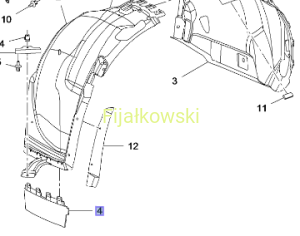 OWIEWKA NADKOLA PRAWA - OPEL ASTRA J