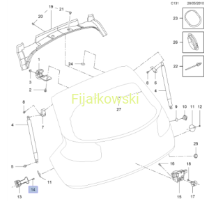 ŚRUBA M6X24 - ODBÓJ KLAPY BAGAŻNIKA - CORSA C, INSIGNIA A 