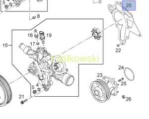 USZCZELKA POMPY WODY - AGILA A, ASTRA G/H, ZAFIRA A, CORSA C/D, MERIVA A, TIGRA B