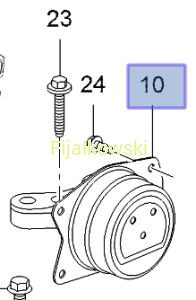 KOSTKA,  TŁUMIĄCA, MONTAŻ LEWEJ STRONY SILNIKA - INSIGNIA A