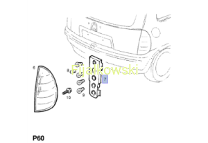 Wkład lampy (lewy-tył) - Opel Corsa B