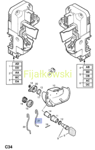 Cięgno włączające wkład zamka - VECTRA B