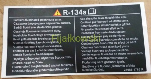 TABLICZKA  (DO CZYNNIKA CHŁODNICZEGO R-134A,