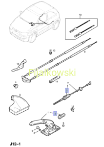 Osłonka linki hamulca postojowego - Opel Corsa C