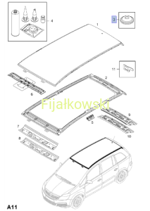 KOREK,  Z TOPNIEJĄCYM SPOIWEM, OTWORY MOCUJĄCE DO BAGAŻNIKA DACHOWEGO - ASTRA H, SIGNUM, VECTRA C, ZAFIRA B