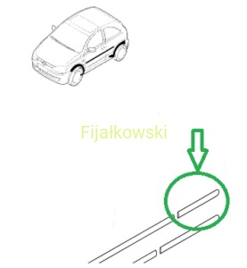 LISTWA BOCZNA DRZWI PRAWY TYŁ CORSA C
