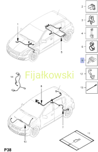 Zacisk - wiązka dachu otwieranego - Opel Astra H