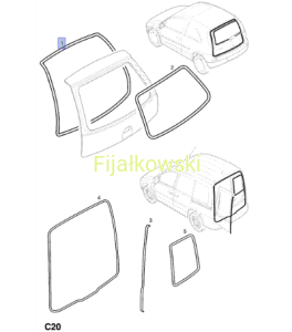 Uszczelka drzwi bagażnikowych - CORSA C, MERIVA A 