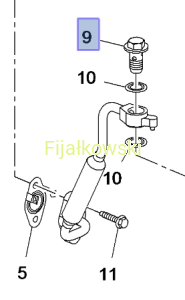 ŚRUBA,  PRZELOTOWA, PRZEWÓD ZASILANIA OLEJOWEGO DO TURBOSPRĘŻARKI, M14 X 27 - INSIGNIA