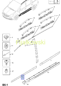 LISTWA DRZWI PRZEDNIA LEWA - OPEL ZAFIRA B