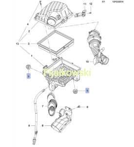 ODBÓJ OBUDOWY FILTRA POWIETRZA ASTRA H J K ZAFIRA B C INSIGNIA A MOKKA ADAM CORSA D