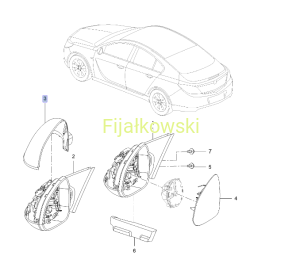 OBUDOWA LUSTERKA PRAWEGO - OPEL INSIGNIA A